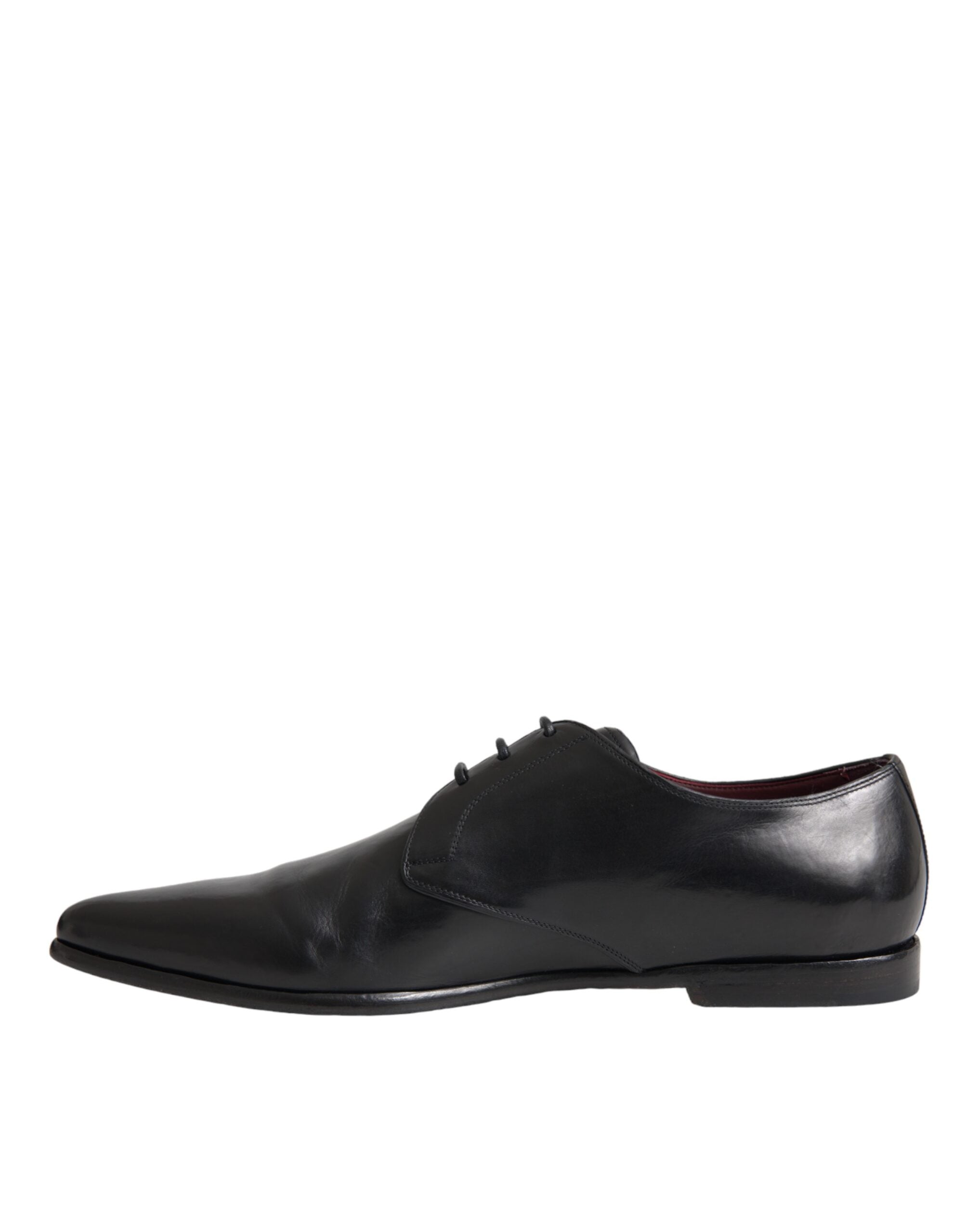 Dolce & Gabbana Black Leather Derby Formal Dress Men Shoes