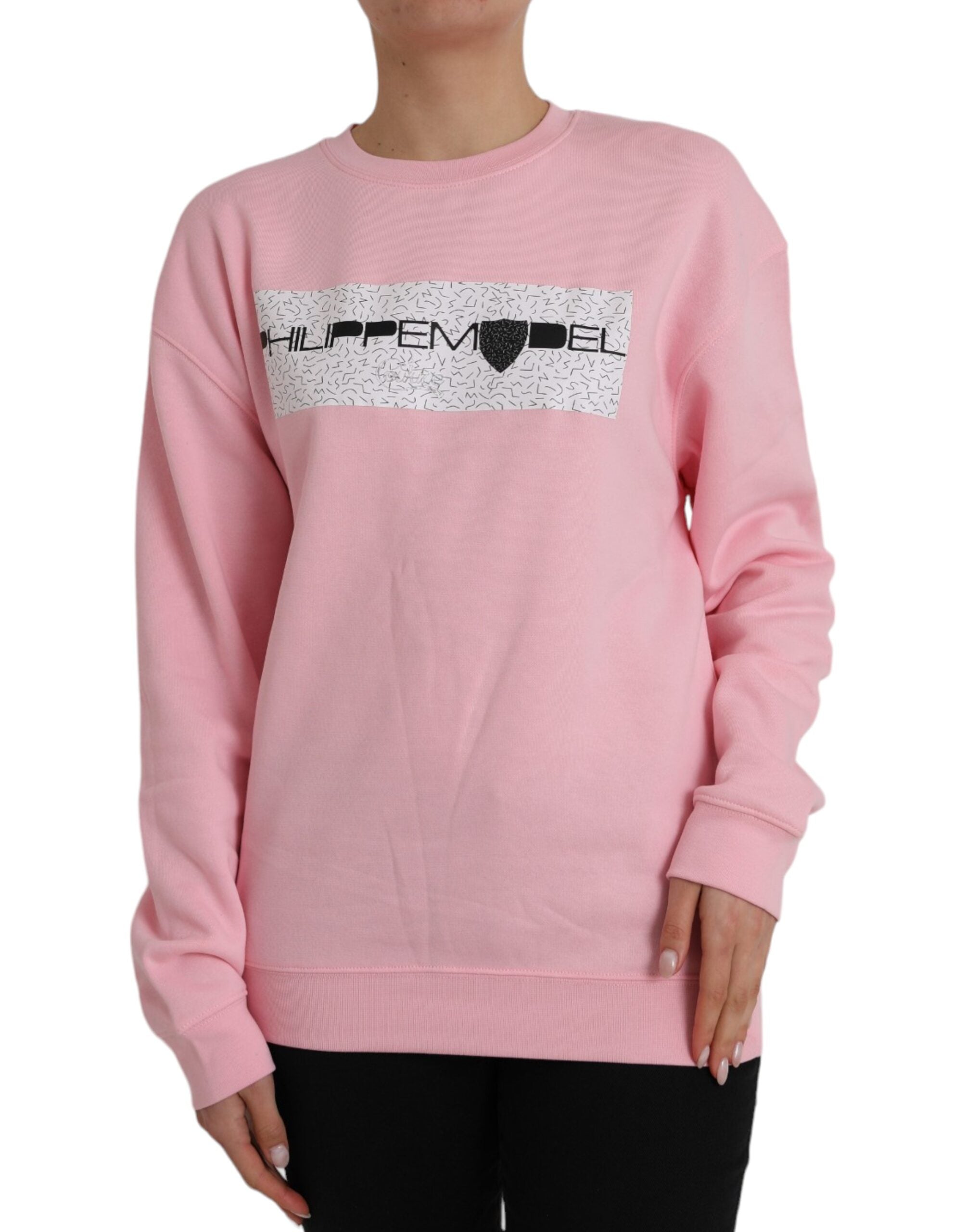 Philippe Model Pink Cotton Logo Long Sleeves Pullover Sweater