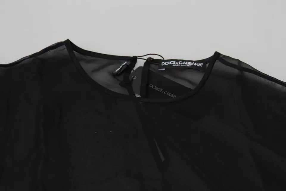 Dolce & Gabbana Black Mesh Transparent Blouse Pullover Top