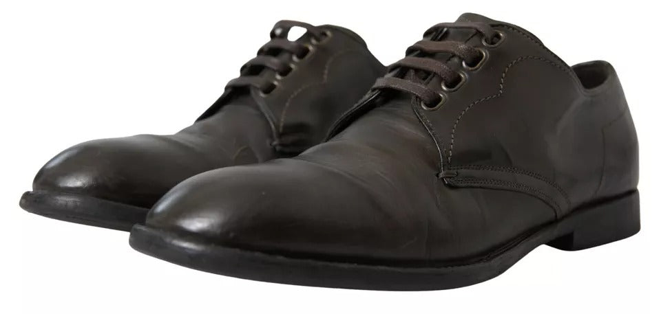 Dolce & Gabbana Green Leather Mens Formal Dress Shoes