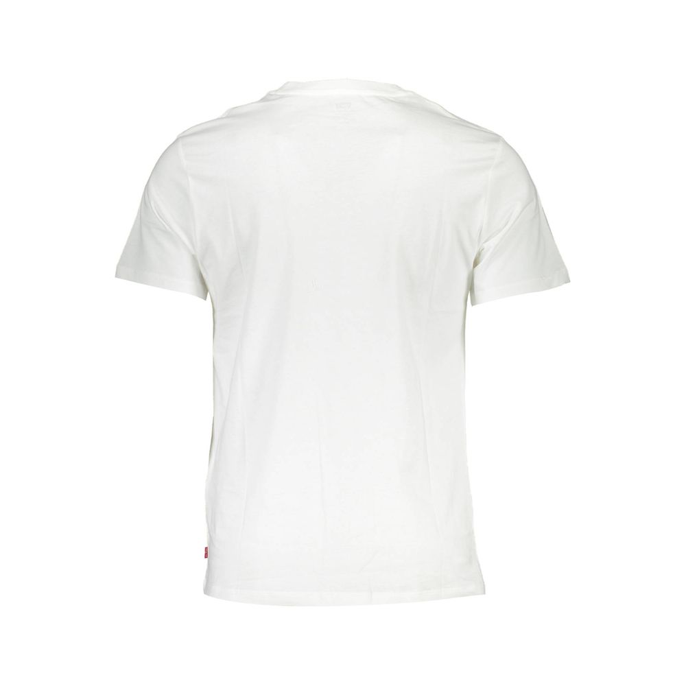 Levi's Crisp White Crew Neck Cotton Tee with Logo Print