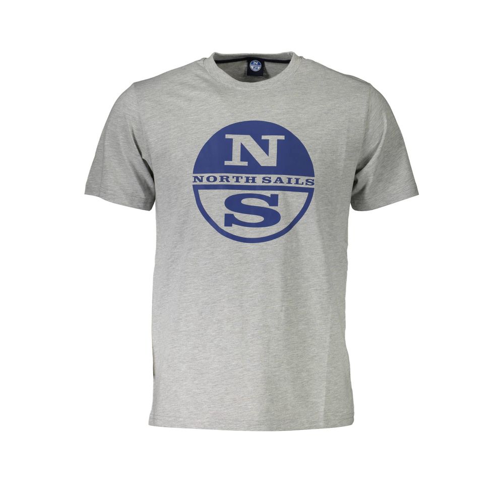 North Sails Gray Cotton Men T-Shirt