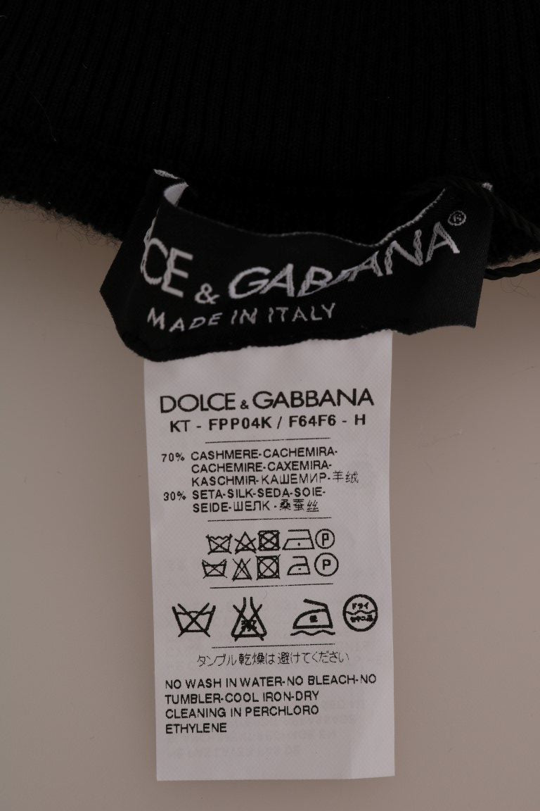 Dolce &amp; Gabbana Pantalon stretch en soie et cachemire noir élégant