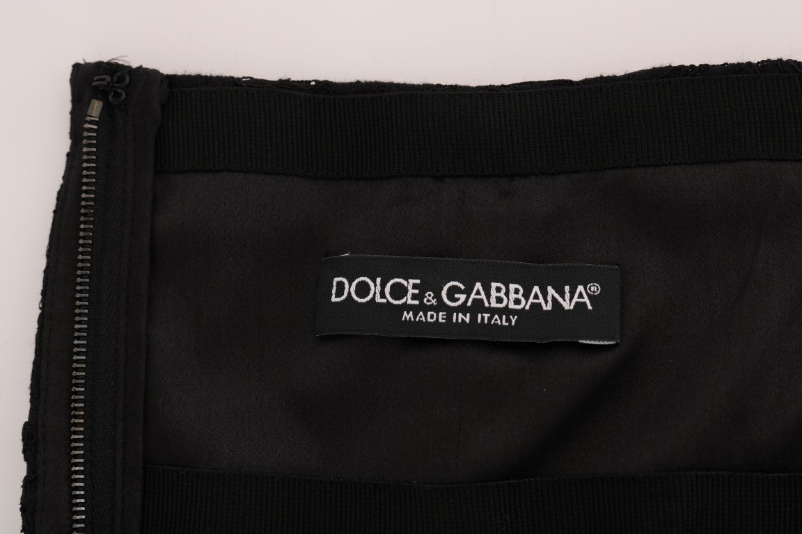 Dolce &amp; Gabbana Mini-jupe trapèze élégante en dentelle florale