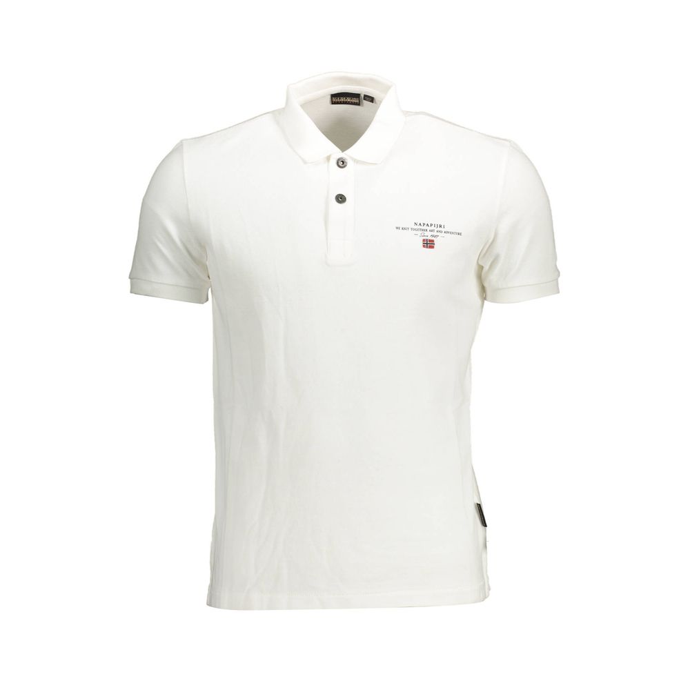 Napapijri White Cotton Men Polo Shirt