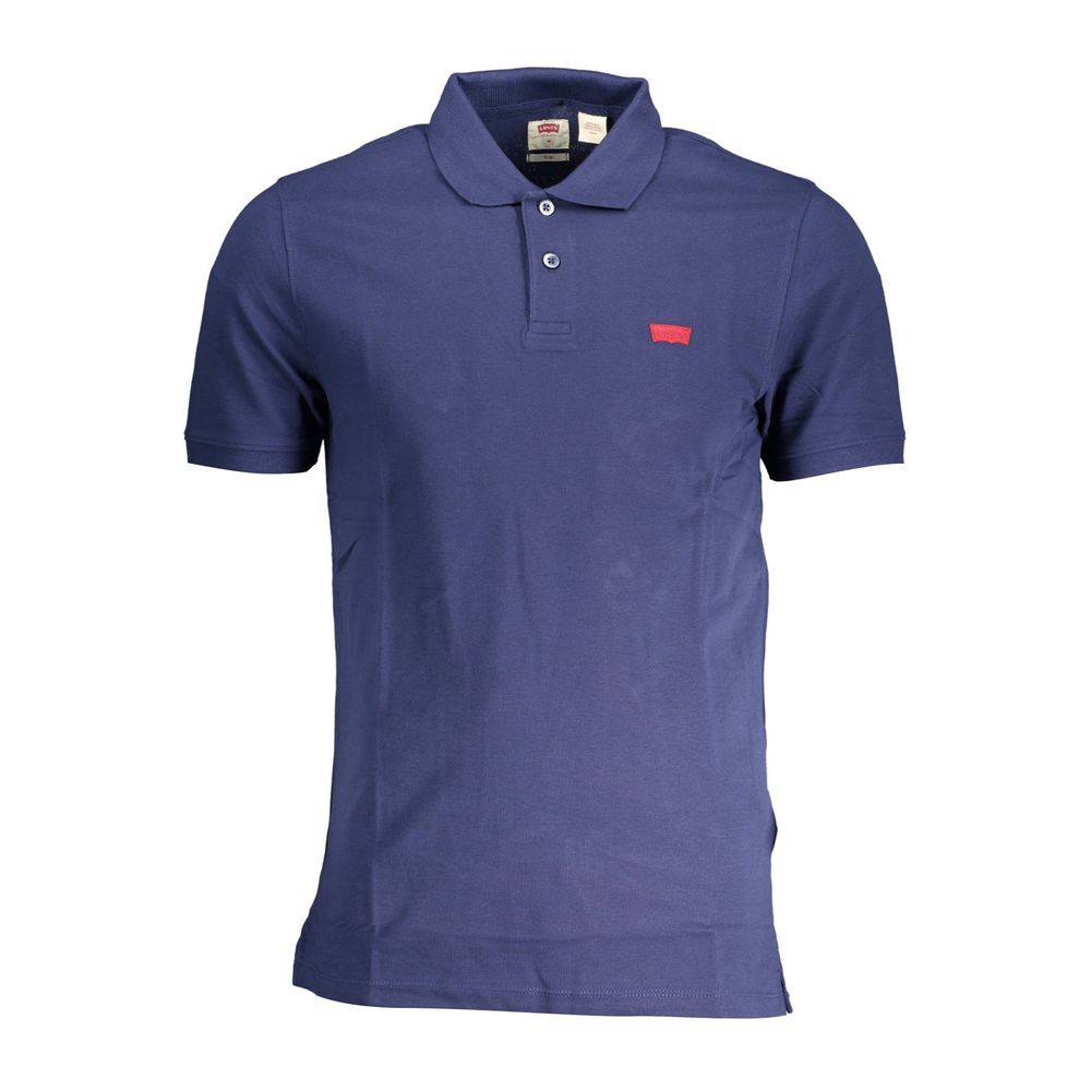 Levi's Svelte Blue Cotton Polo with Chic Logo Accent