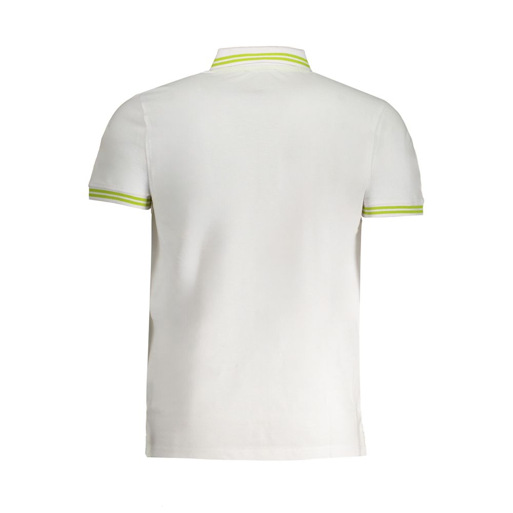 Cavalli Class White Cotton Polo Shirt