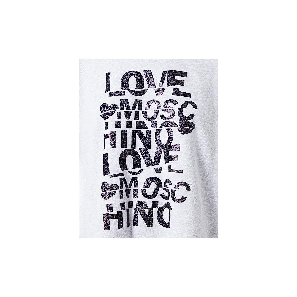 Love Moschino Glittered Cotton Oversized Sweatshirt - Grey