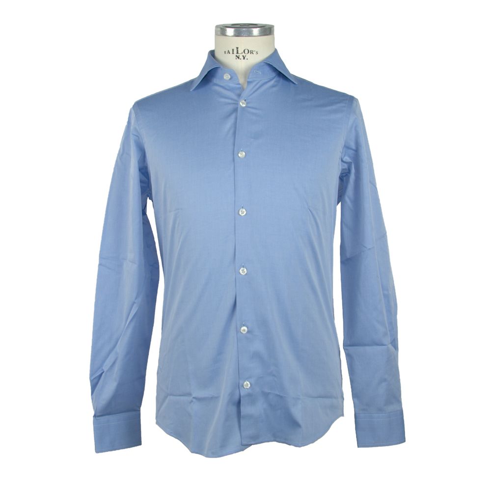 Chemise en coton bleu clair Elegance Unleashed Made in Italy