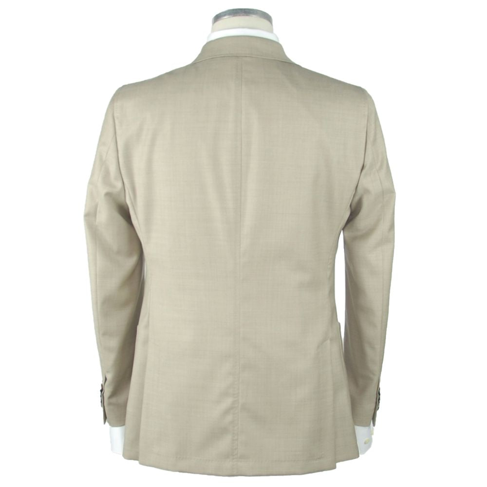 Emilio Romanelli Blazer slim en laine beige