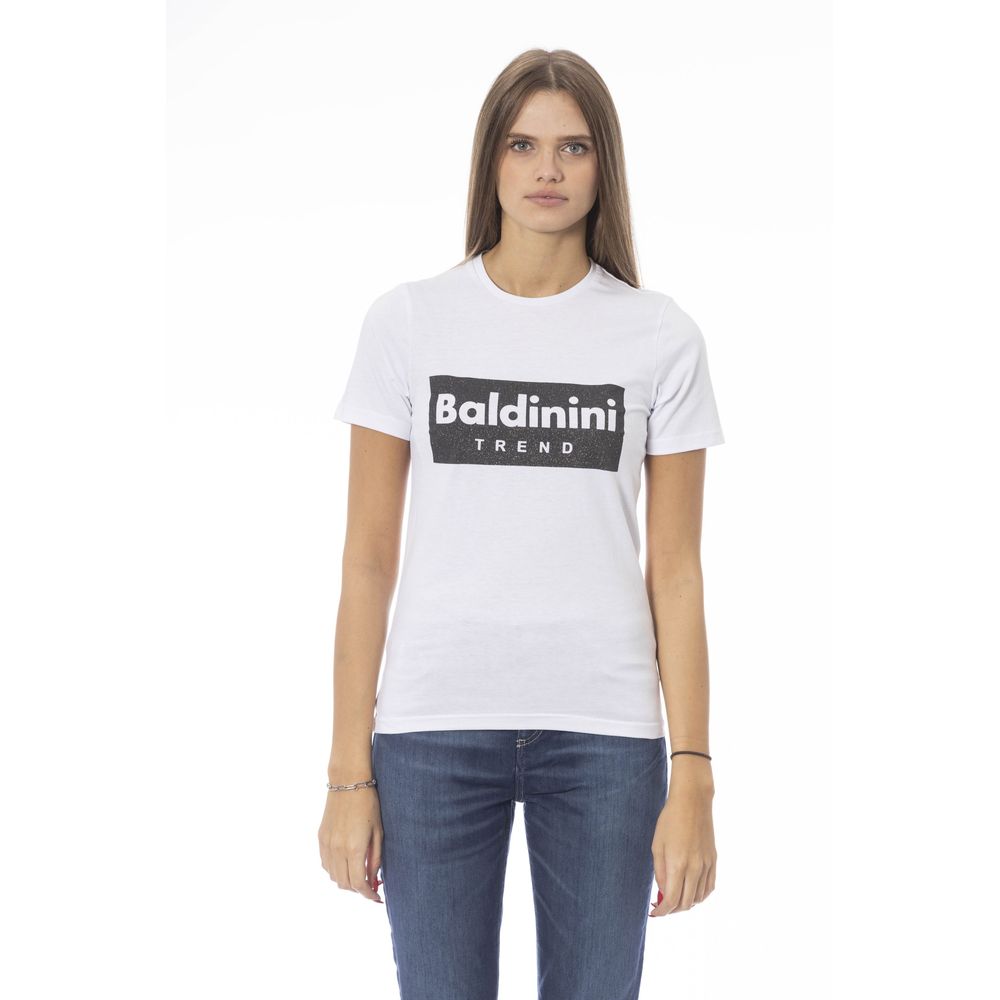 Baldinini Trend Chic T-shirt en coton blanc avec détail signature