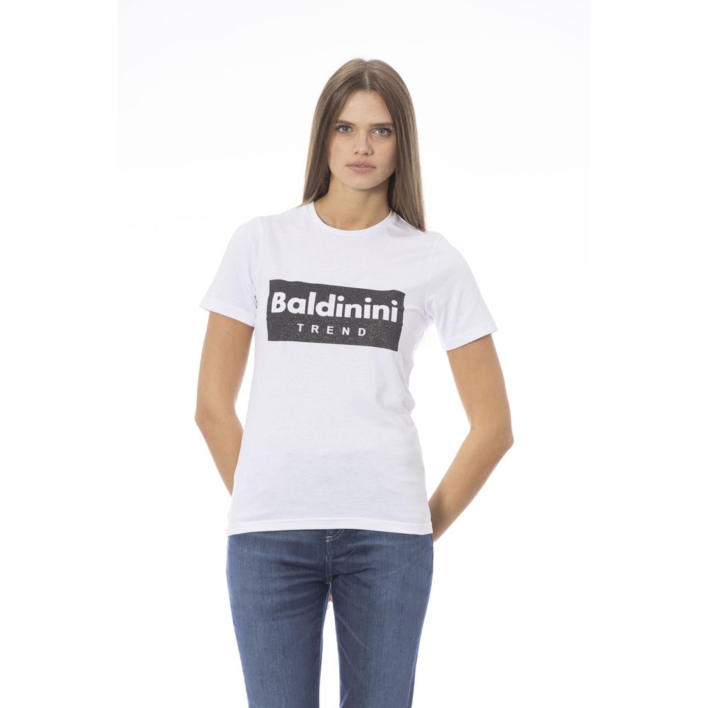 Baldinini Trend Chic T-shirt en coton blanc avec détail signature