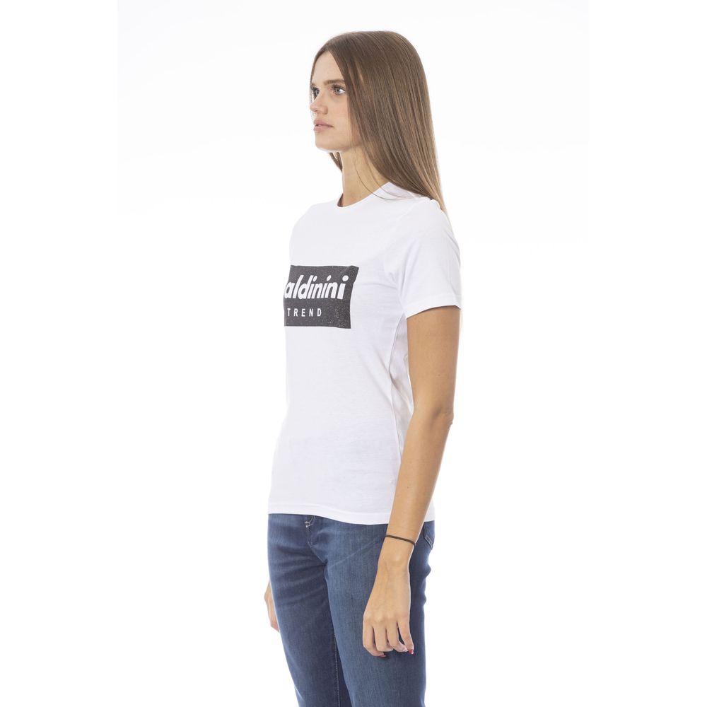 Baldinini Trend Chic T-shirt en coton blanc avec détail signature