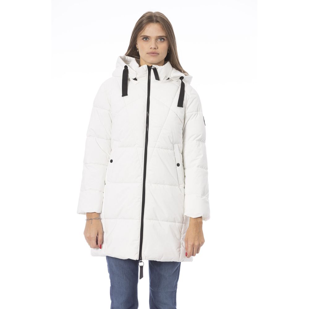 Baldinini Trend Elegant White Long Down Jacket for Women