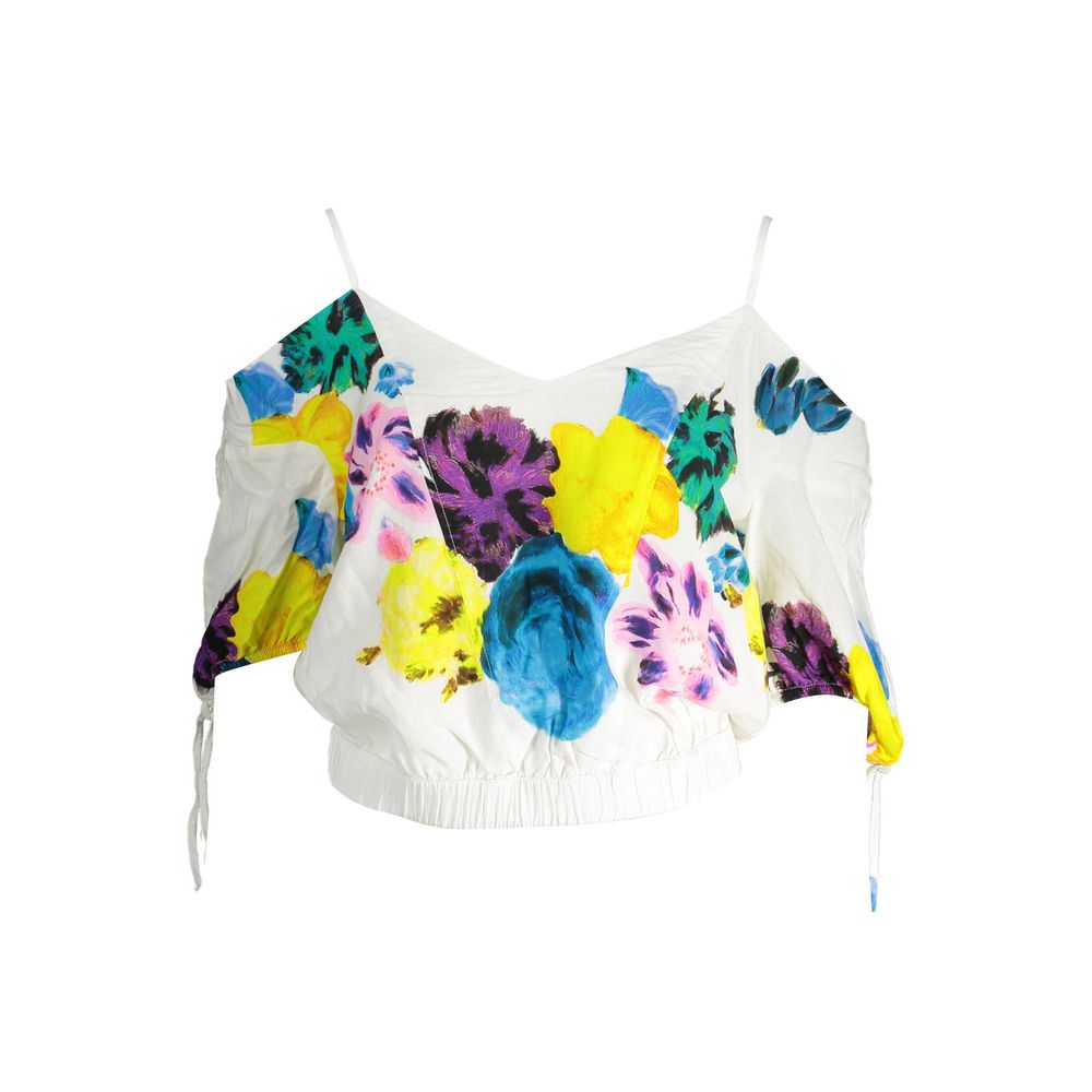 Desigual Blouse Blanche Bohème Chic avec Détails Délicats