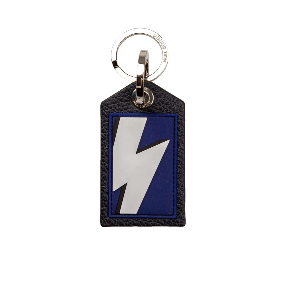 Neil Barrett Blue Leather Mens Keychain