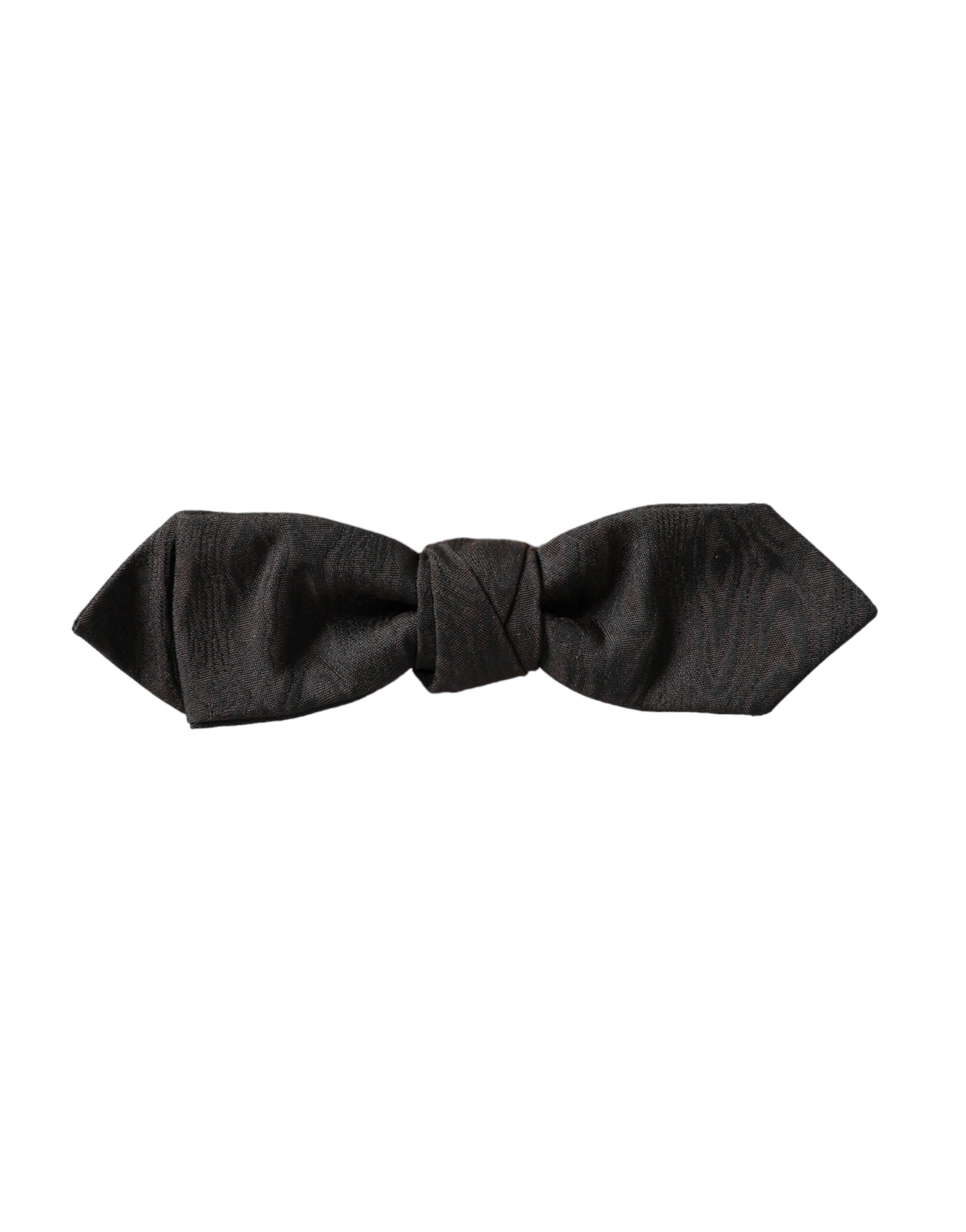 Dolce & Gabbana Black Silk Adjustable Neck Men Bow Tie