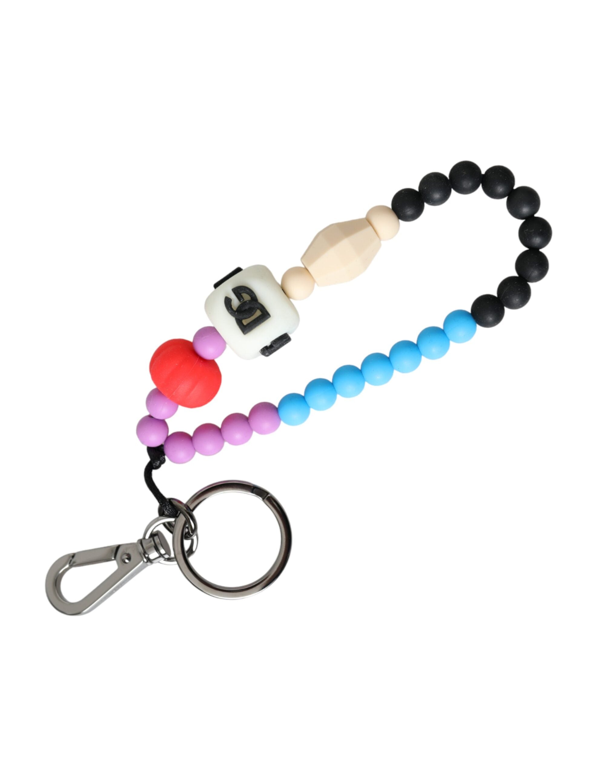 Dolce & Gabbana Multicolor Beaded DG Charm Accessory Keychain Keyring