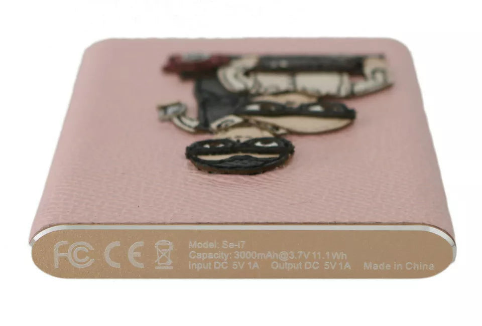 Batterie externe en cuir rose chic Dolce &amp; Gabbana