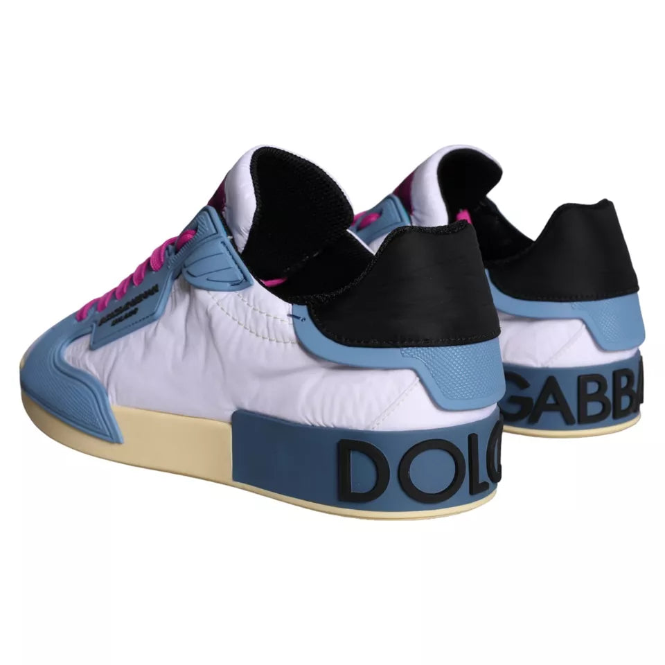 Dolce & Gabbana Multicolor Leather Low Top Sneakers Men Shoes