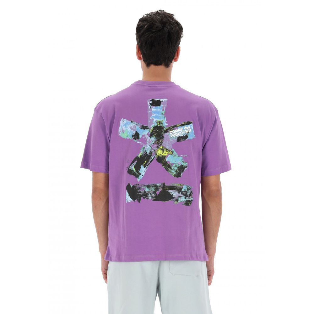 Comme Des Fuckdown Purple Cotton T-Shirt