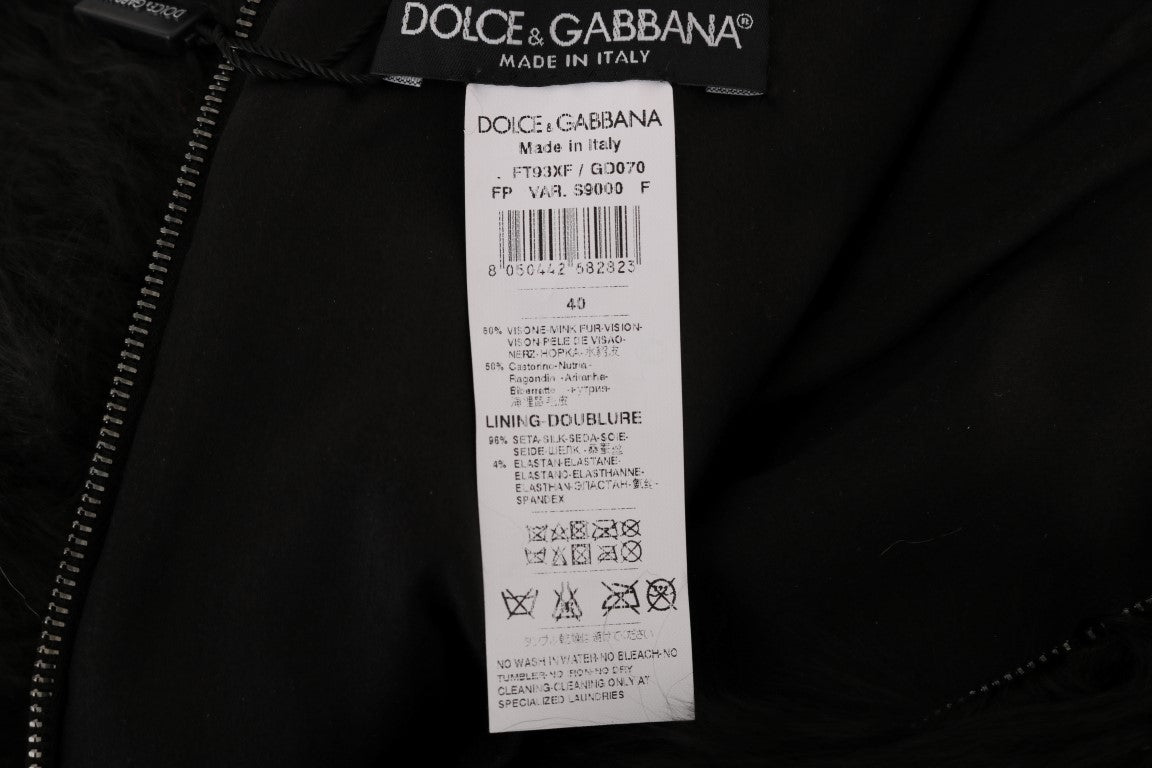 Dolce &amp; Gabbana Mini short en fourrure de vison noir exquis