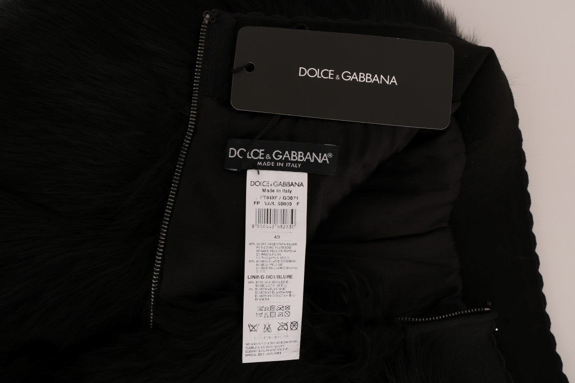 Dolce &amp; Gabbana Mini short élégant en fourrure noire Pantalon chaud