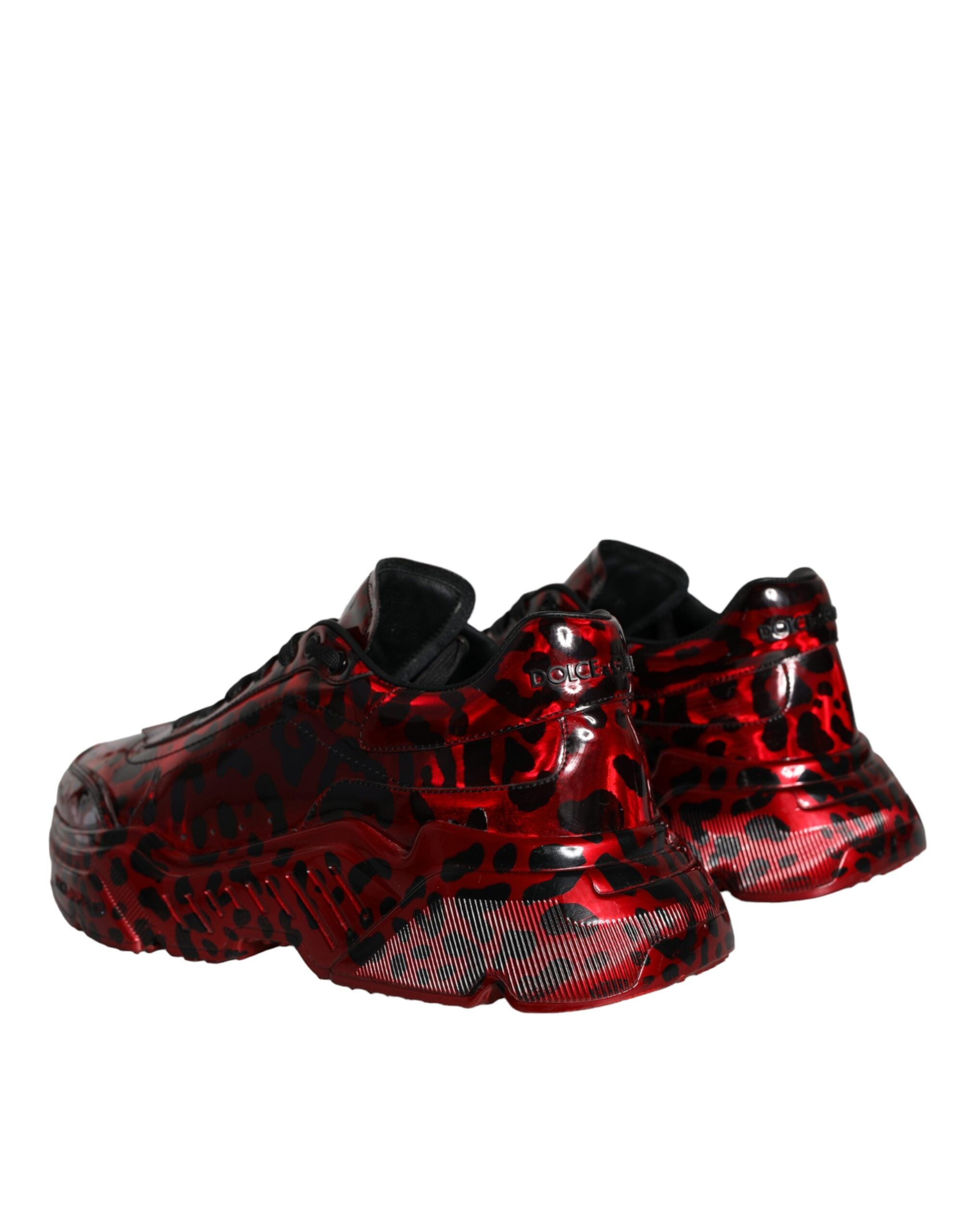 Dolce & Gabbana Red Leopard Daymaster Low Top Sneakers Shoes