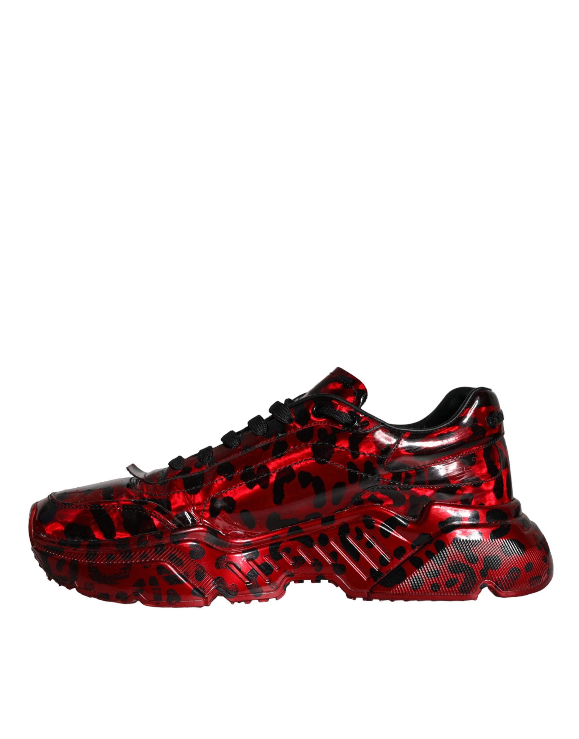 Dolce & Gabbana Red Leopard Daymaster Low Top Sneakers Shoes