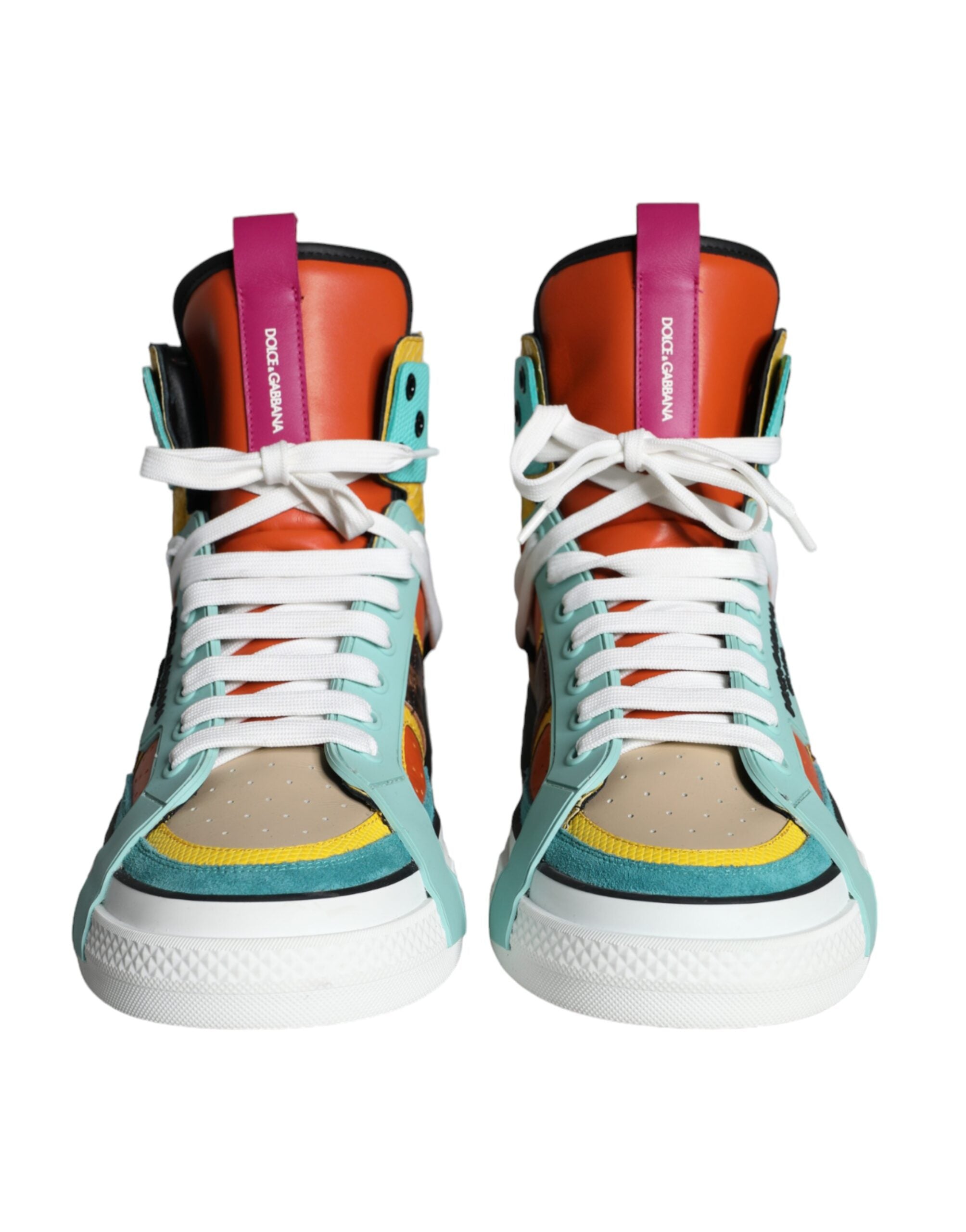 Dolce & Gabbana Multicolor Leather High Top Sneakers Shoes