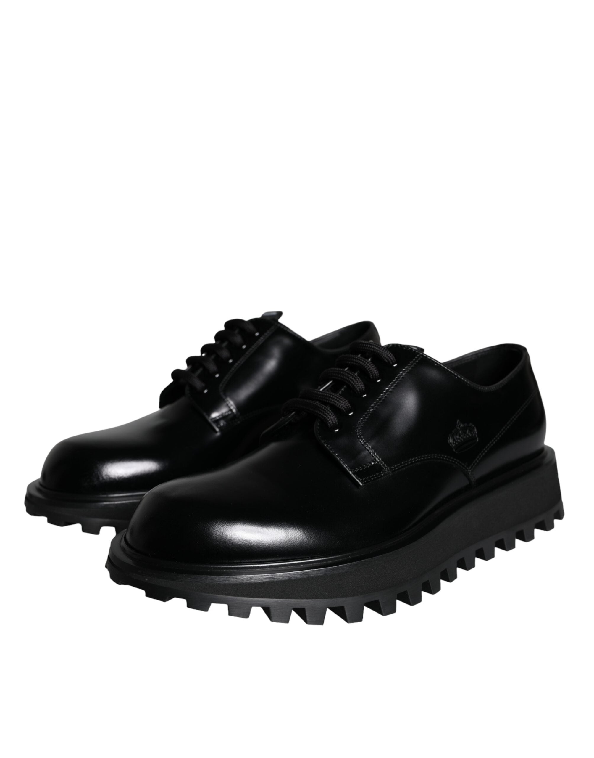 Dolce & Gabbana Black Calf Leather Derby Formal Dress Shoes