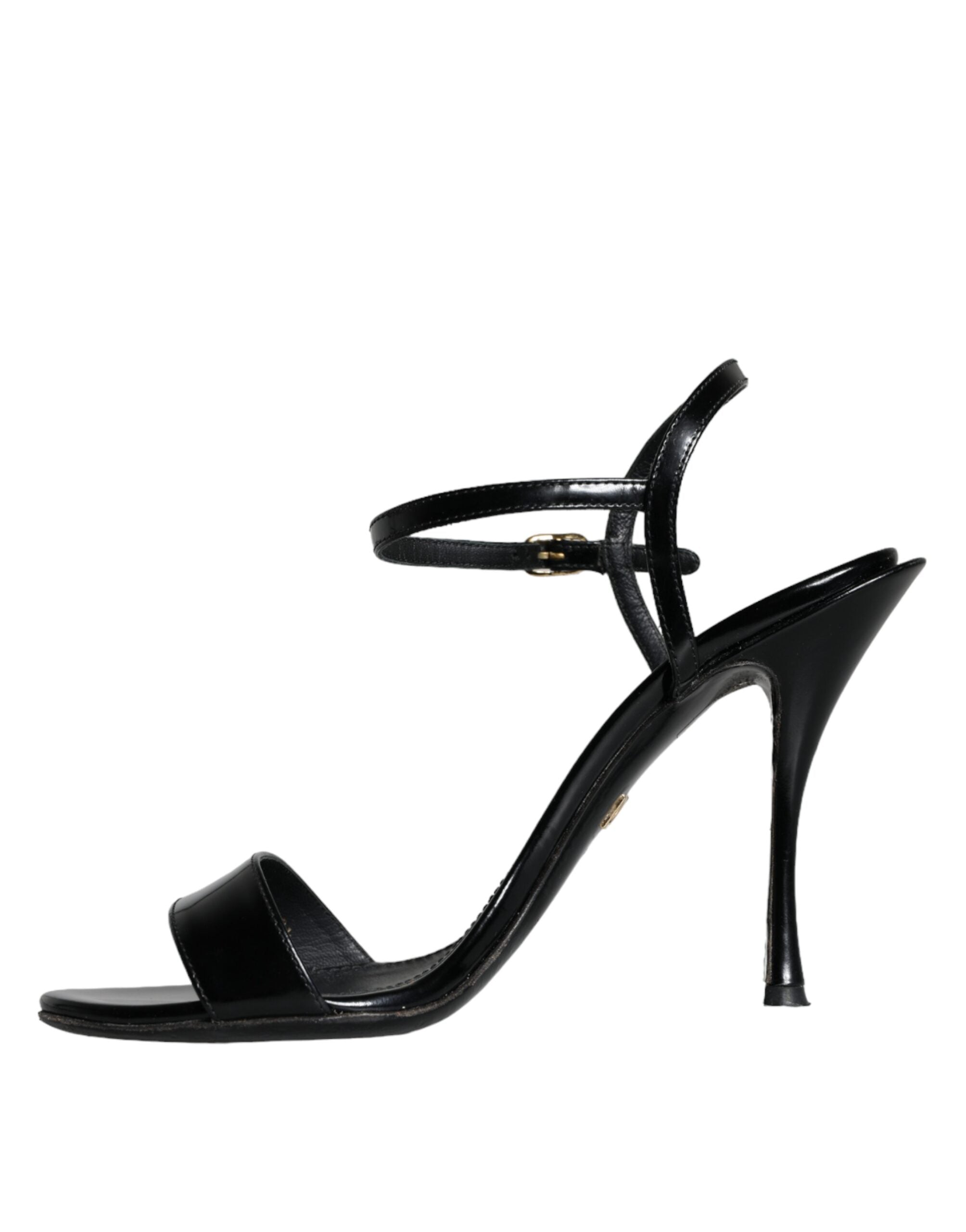 Dolce & Gabbana Black KEIRA Leather Heels Sandals Shoes