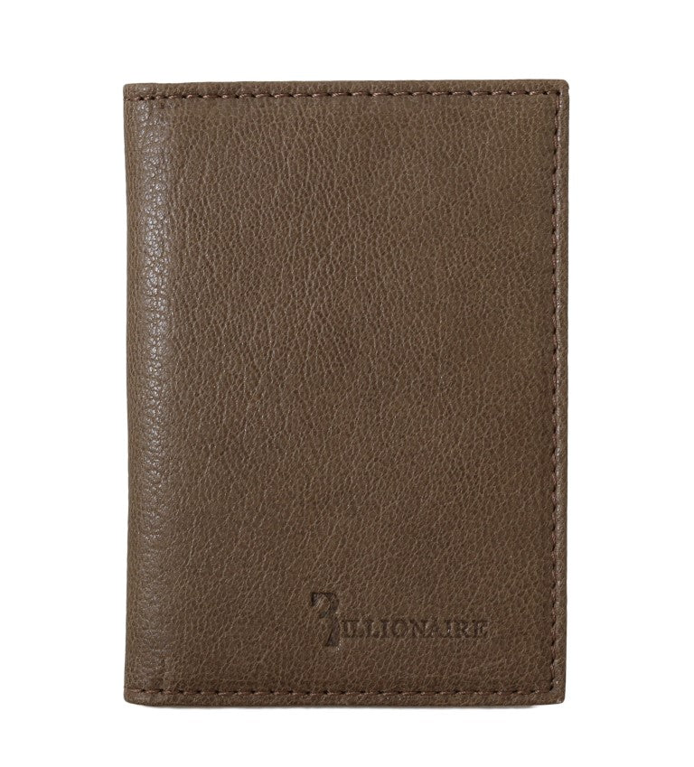 Billionaire Italian Couture Portefeuille en cuir élégant pour homme en marron