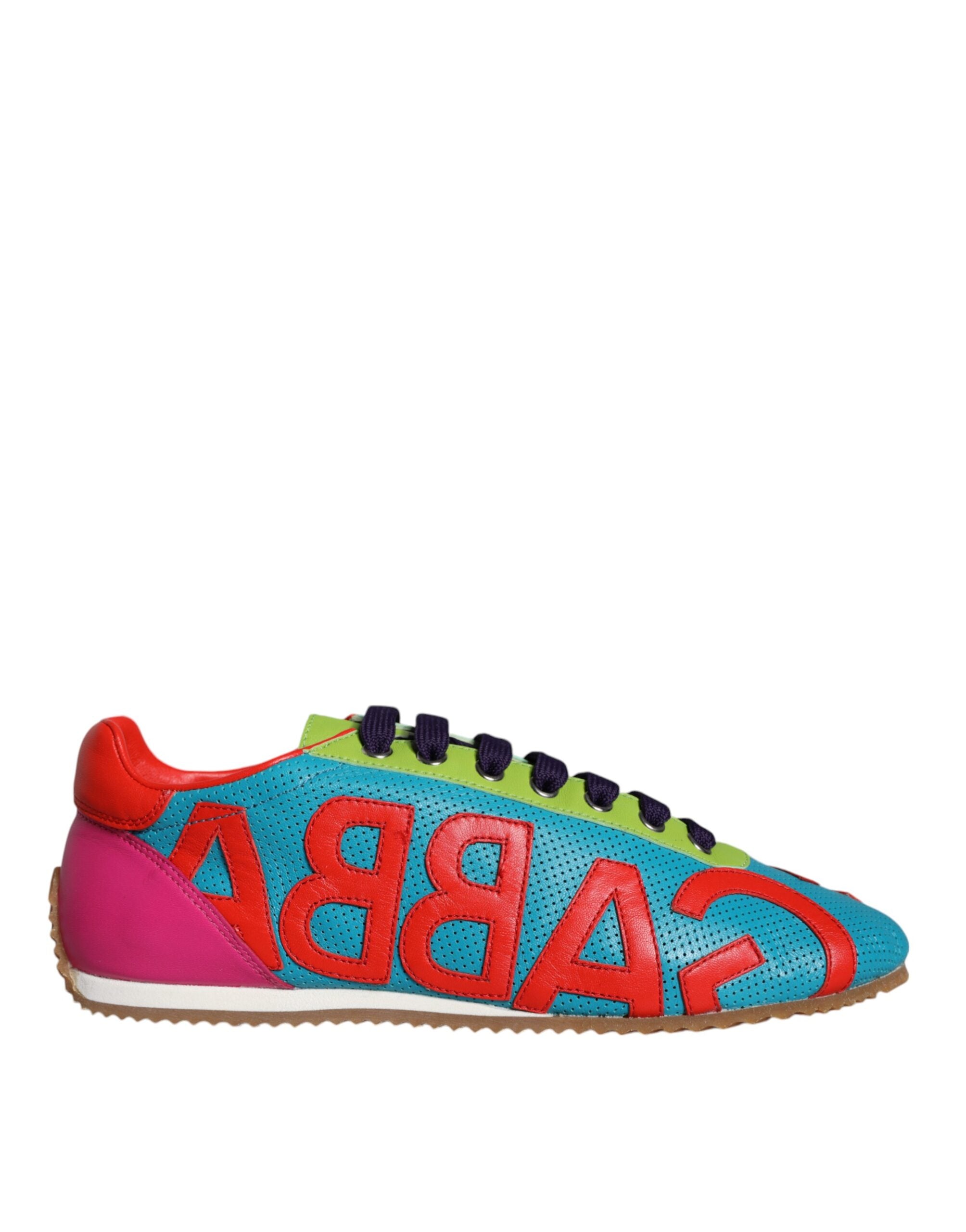 Dolce & Gabbana Multicolor Leather Logo Casual Sneakers Shoes