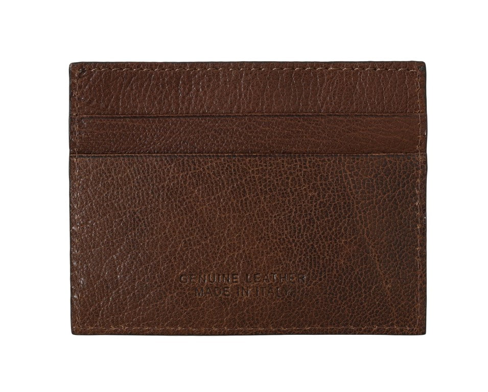 Billionaire Italian Couture Portefeuille en cuir élégant pour homme en marron