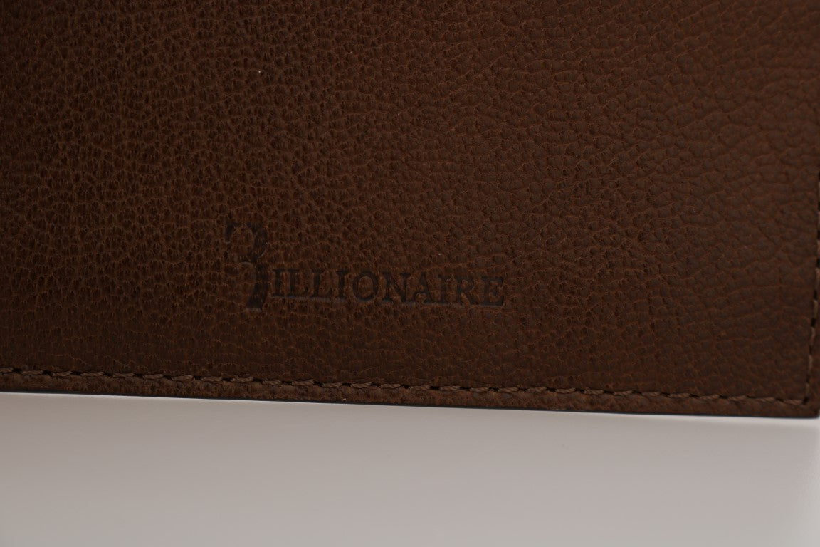 Billionaire Italian Couture Portefeuille en cuir élégant pour homme en marron