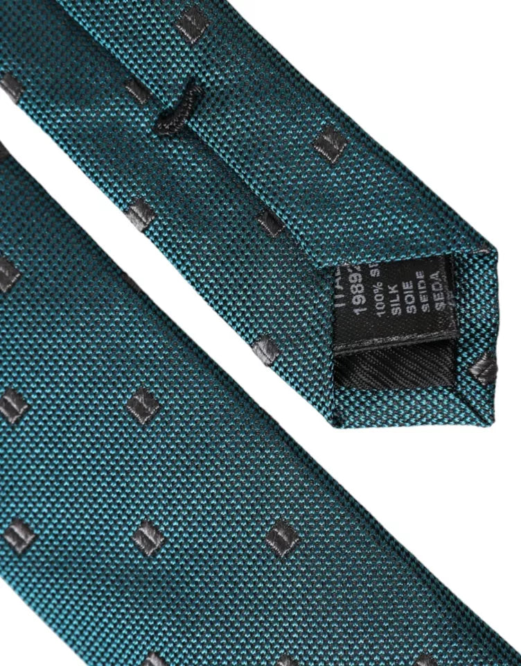 Dolce & Gabbana Green Patterned Silk Adjustable Men Tie