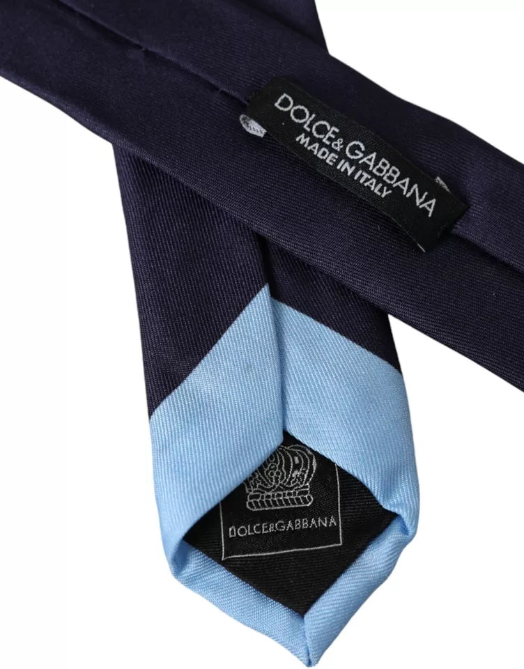 Dolce & Gabbana Blue Card Deck Symbols Adjustable Tie