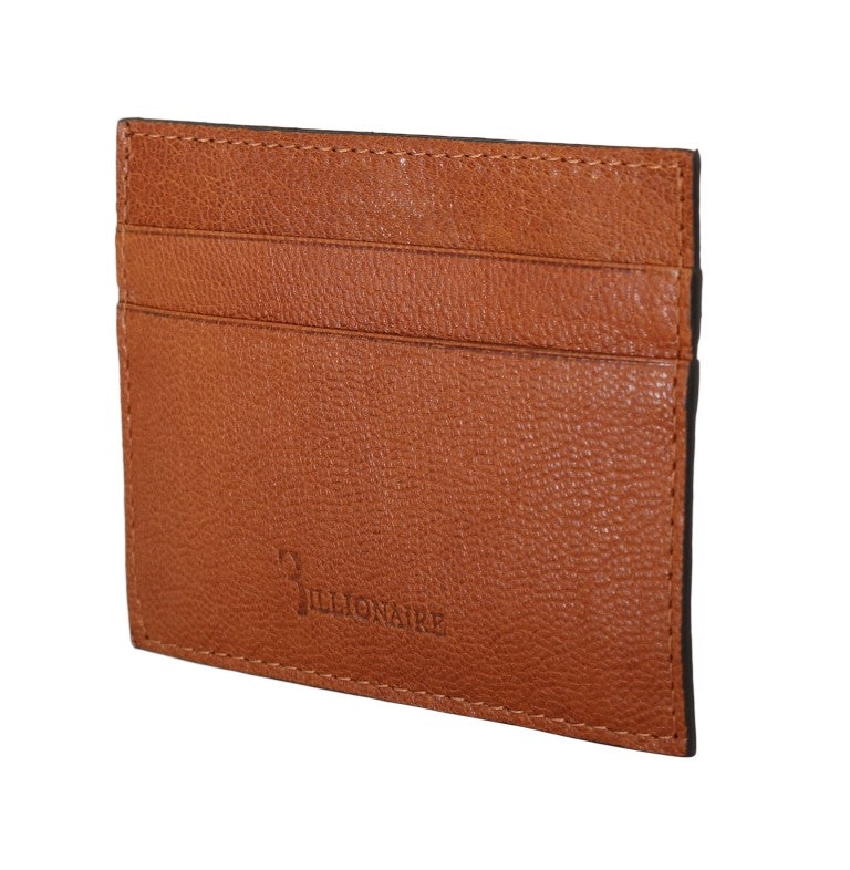 Billionaire Italian Couture Portefeuille en cuir élégant pour homme en marron