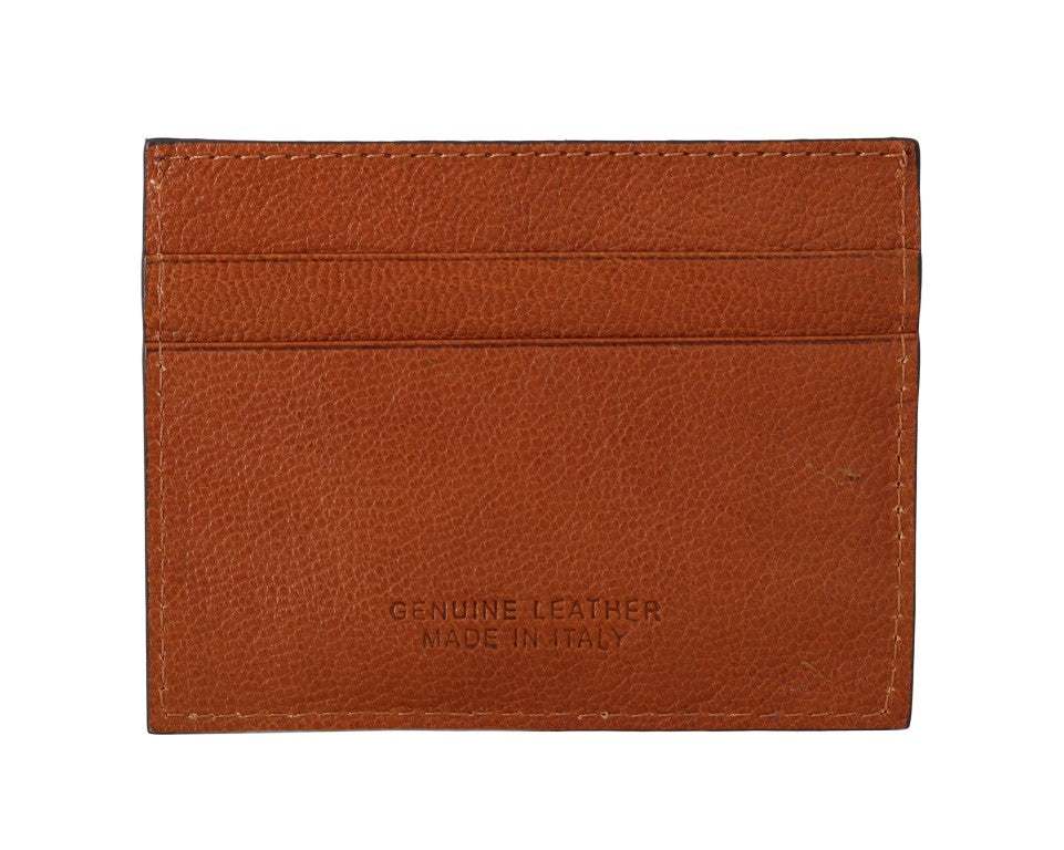 Billionaire Italian Couture Elegant Men's Leather Wallet in Brown