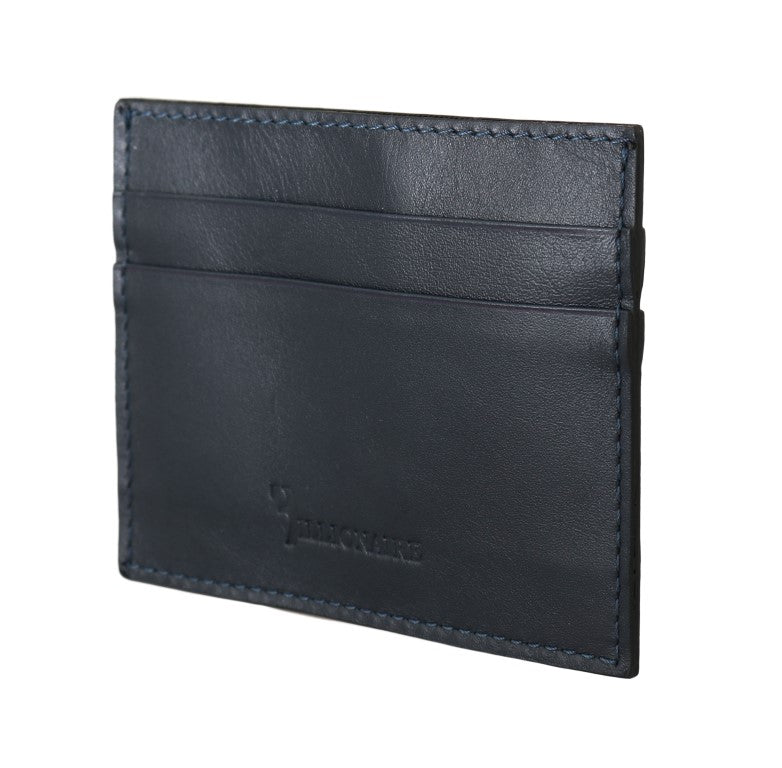 Portefeuille pour homme en cuir bleu élégant Billionaire Italian Couture