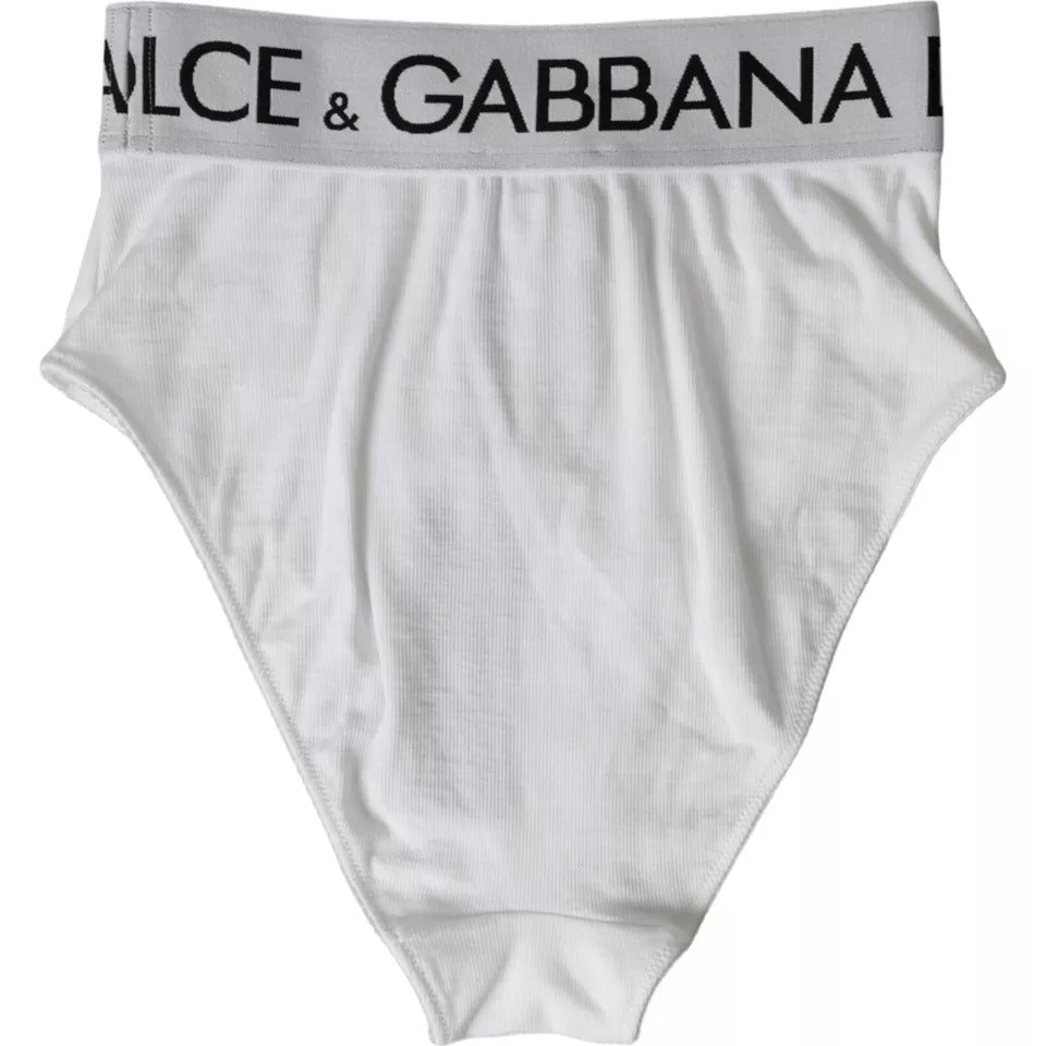 Dolce & Gabbana White Cotton Stretch Branded Logo Underwear