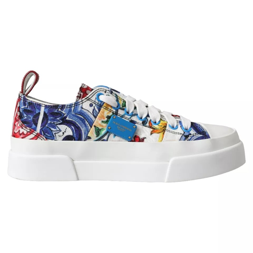 Dolce & Gabbana Multicolor Patchwork Low Top Sneakers Shoes