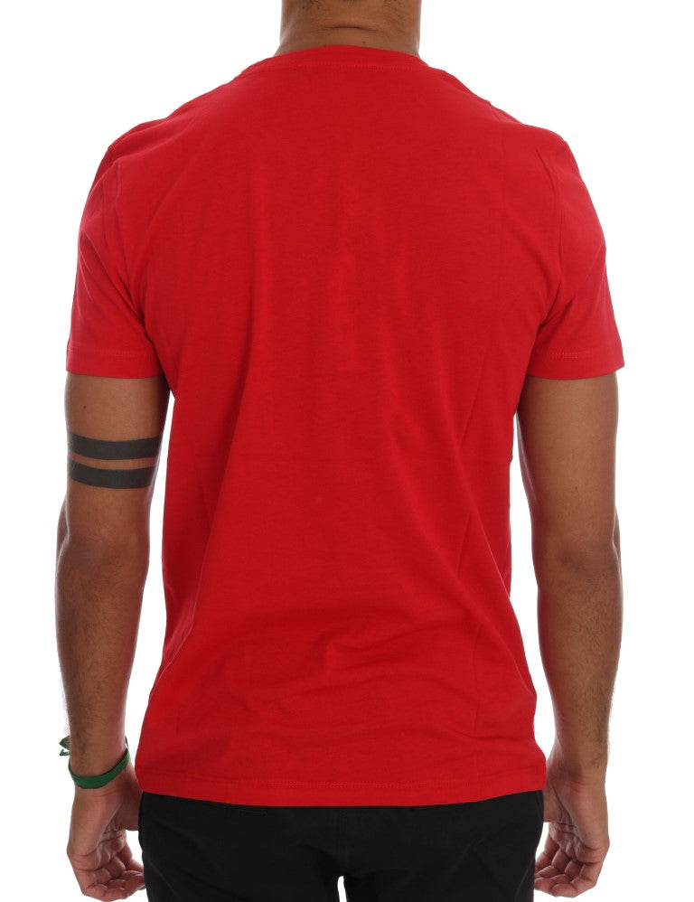 T-shirt à col rond Frankie Morello Chic rouge 'RIDERS'