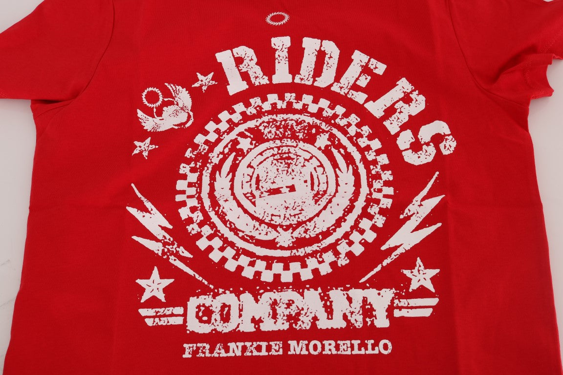 T-shirt à col rond Frankie Morello Chic rouge 'RIDERS'