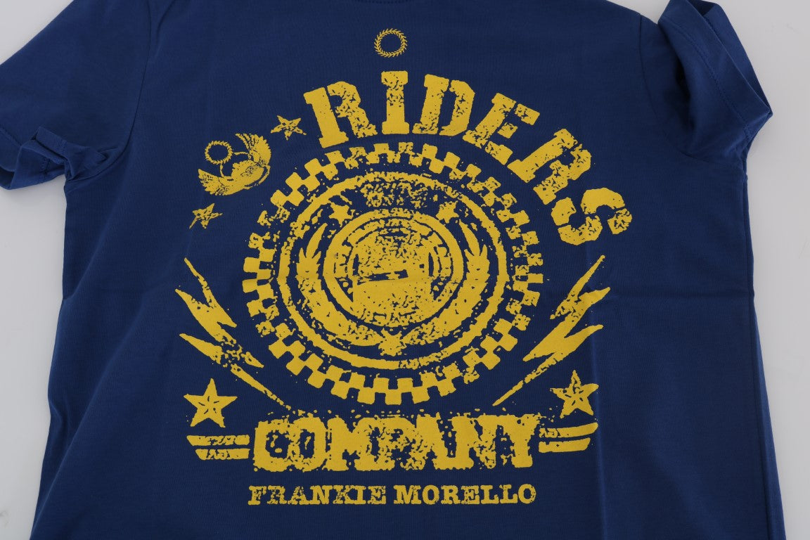 Frankie Morello T-shirt en coton à motif Blue Riders élégant