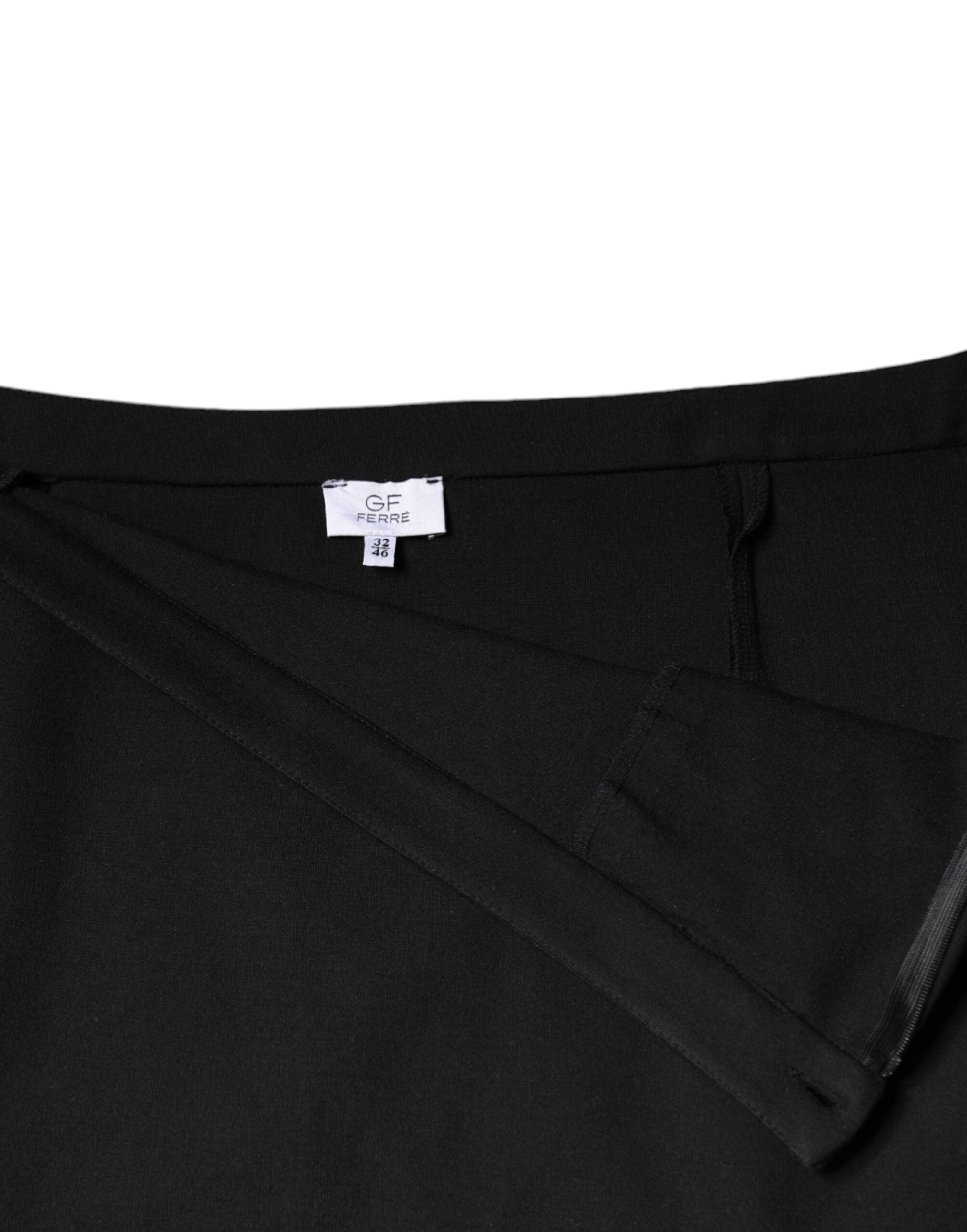 GF Ferre Black Straight Pencil Cut Knee Length Skirt