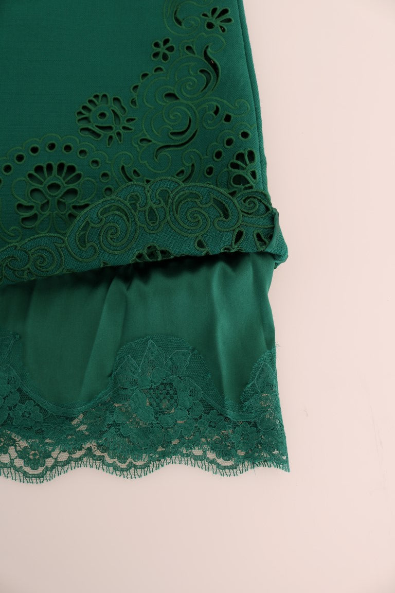 Dolce &amp; Gabbana Robe fourreau trapèze verte élégante