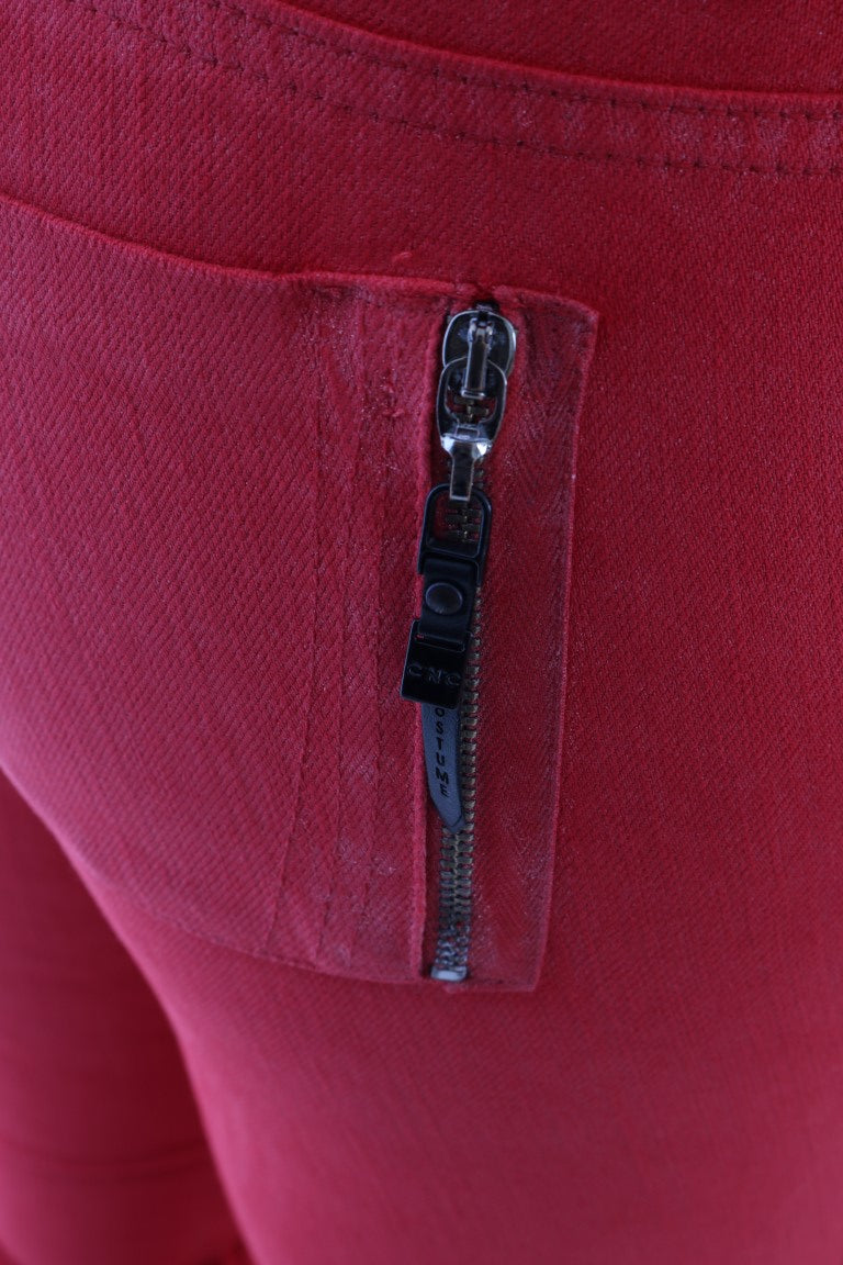 Costume National - Jean de créateur super slim rouge radieux