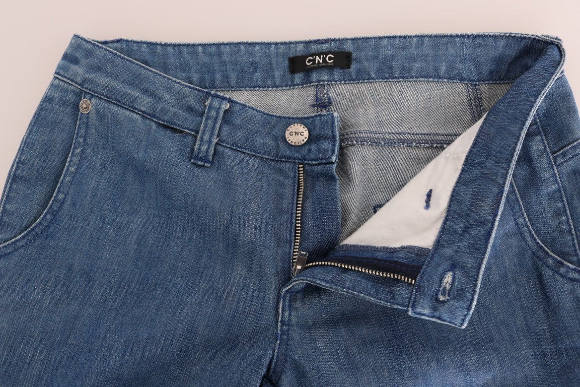 Costume National - Jean super slim en coton délavé bleu